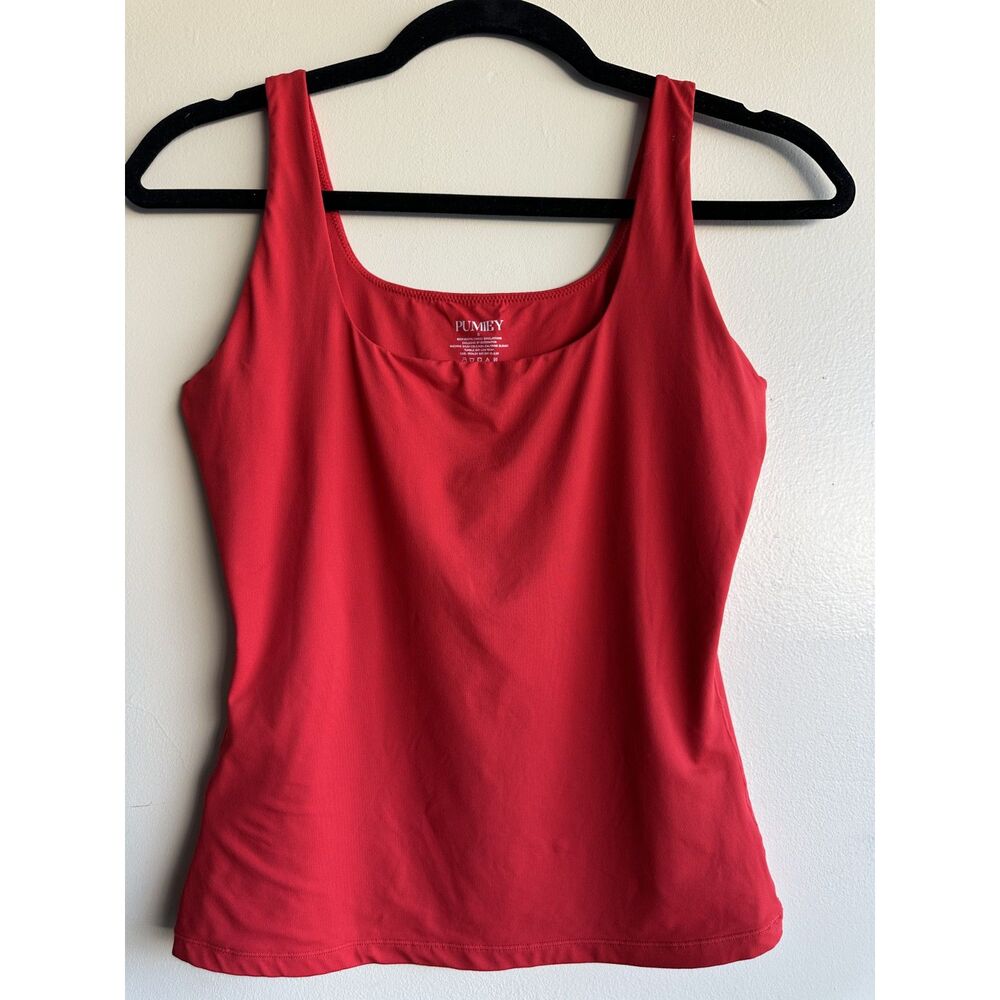 PUMIEY Women’s Red Smoothing Tank Top Sleeveless Stretch Shapewear Size S